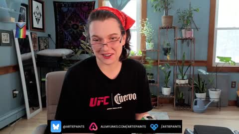 Snapshot of artiepaints chatting on 02.06.25 Artie Paints online show from 02.06.25