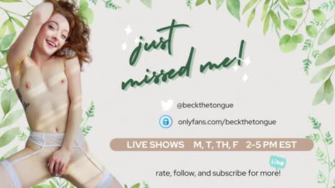 Snapshot of beckthetongue chatting on 01.23.25 Beck the tongue online show from 01.23.25