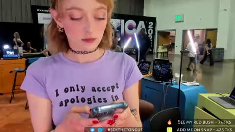 Snapshot of beckthetongue chatting on 06.27.26 Beck the tongue online show from 06.27.26