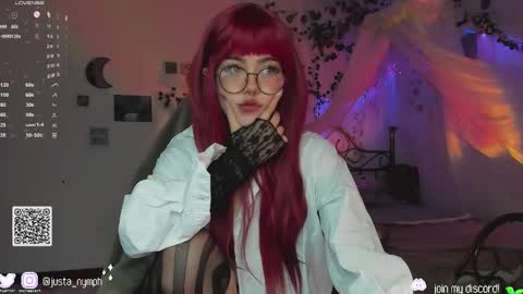 Snapshot of blushing_nymph chatting on 01.05.25 Im Nym Justa nymph on twitter and IG online show from 01.05.25