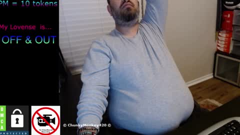 Snapshot of chunkymonkey420 chatting on 02.02.25 Spencer Smokey Bear online show from 02.02.25