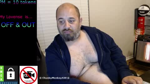 Snapshot of chunkymonkey420 chatting on 02.02.25 Spencer Smokey Bear online show from 02.02.25