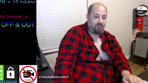 Snapshot of chunkymonkey420 chatting on 02.07.25 Spencer Smokey Bear online show from 02.07.25