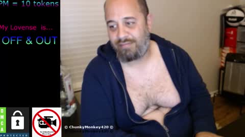 Snapshot of chunkymonkey420 chatting on 02.10.25 Spencer Smokey Bear online show from 02.10.25