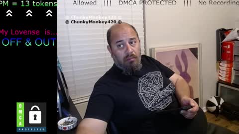 Snapshot of chunkymonkey420 chatting on 03.11.25 Spencer Smokey Bear online show from 03.11.25