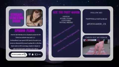 Snapshot of foxy_gamer chatting on 05.15.26 Lex Vive foxygamer cb online show from 05.15.26