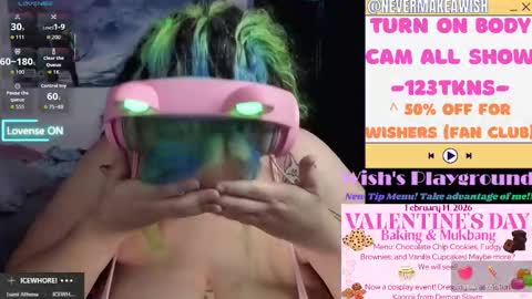 Snapshot of nevermakeawish chatting on 02.13.26 Wishs Playground online show from 02.13.26