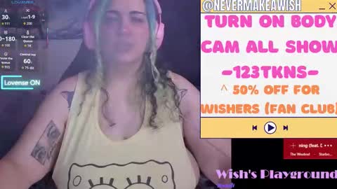 Snapshot of nevermakeawish chatting on 02.26.26 Wishs Playground online show from 02.26.26