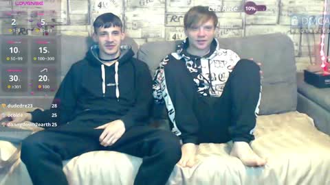 Snapshot of passionate_bonds chatting on 05.15.26 Max tall dark-haired guy with tattoos and Phil blond-haired online show from 05.15.26