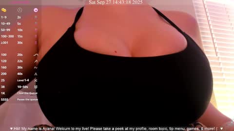 Snapshot of queenayana chatting on 09.27.25 Ayana Delatorre online show from 09.27.25