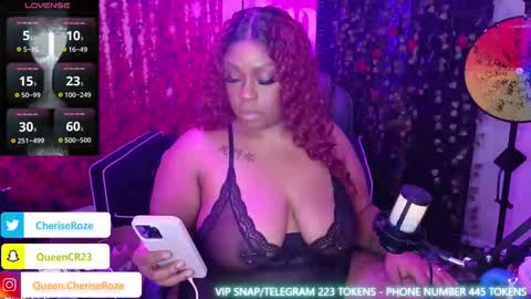Snapshot of queencroze chatting on 11.23.25 Queen Cherise Roze online show from 11.23.25
