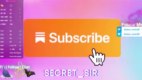 Snapshot of secret_sir chatting on 05.31.26 Dean Carter online show from 05.31.26