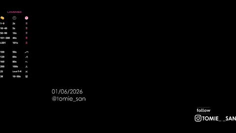 Snapshot of tomie_san chatting on 06.01.26 Tomie online show from 06.01.26