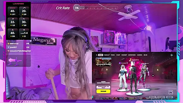 Snapshot of MegariaB chatting on 02.10.25 MegariaB online show from 02.10.25