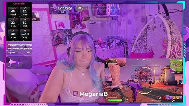 Snapshot of MegariaB chatting on 02.22.25 MegariaB online show from 02.22.25