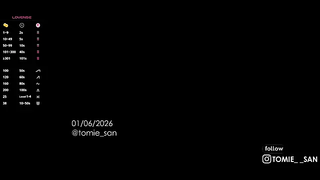 Snapshot of tomie_san chatting on 06.01.26 tomie san online show from 06.01.26