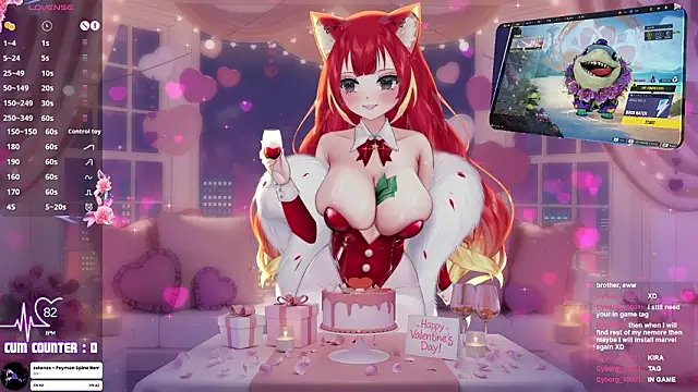 Snapshot of LewdKira_VT chatting on 02.15.26 LewdKira VT online show from 02.15.26