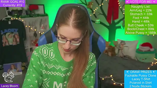 Snapshot of TheLaceyBloom chatting on 12.24.24 TheLaceyBloom online show from 12.24.24